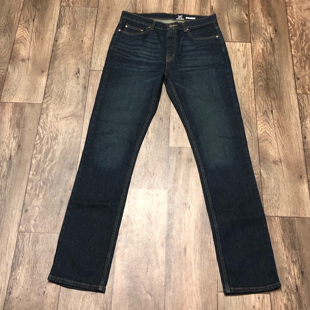 George Dark Wash Straight Leg Jeans | Classic 5-Pocket Denim | 32x34 - Picture 2 of 6
